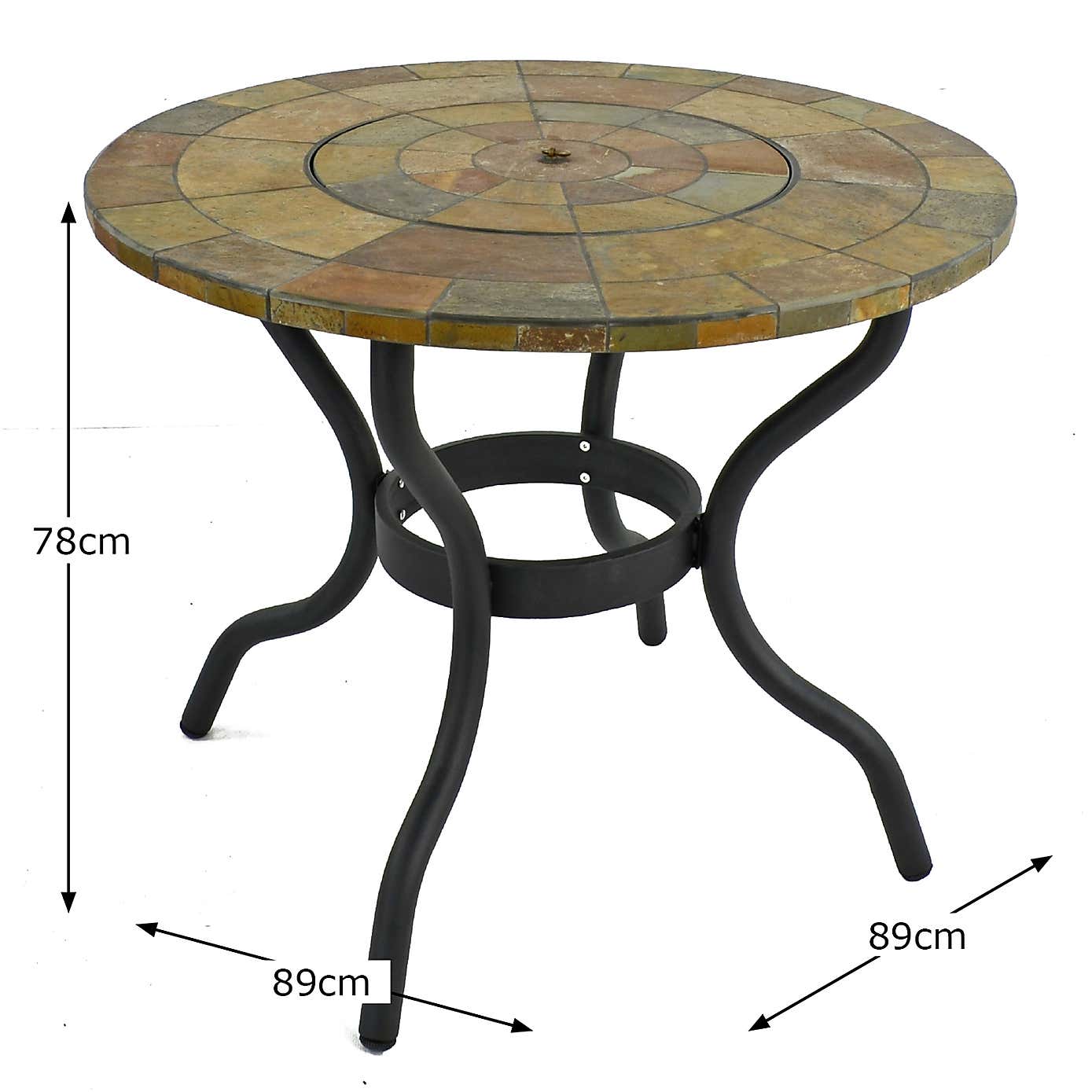 Bayfield Patio Table Firepit 89cm