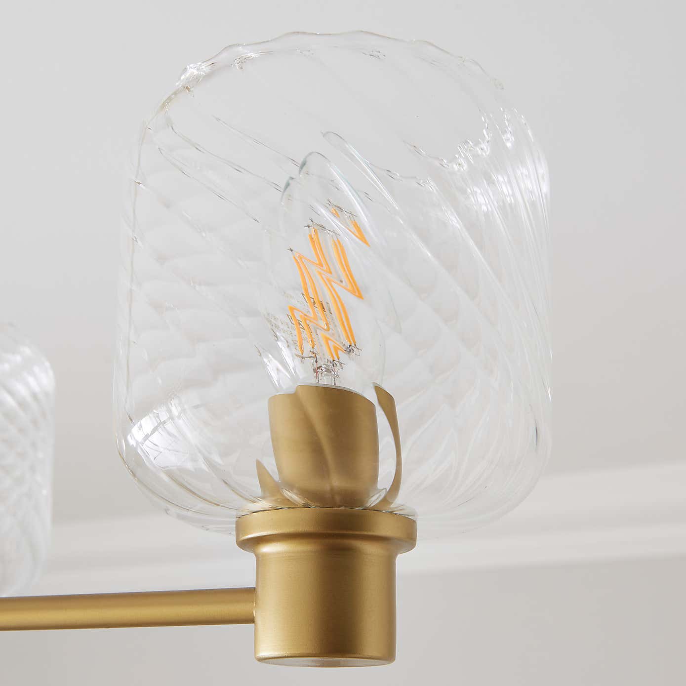 Erika Ribbed 3 Light Semi Flush Ceiling Light