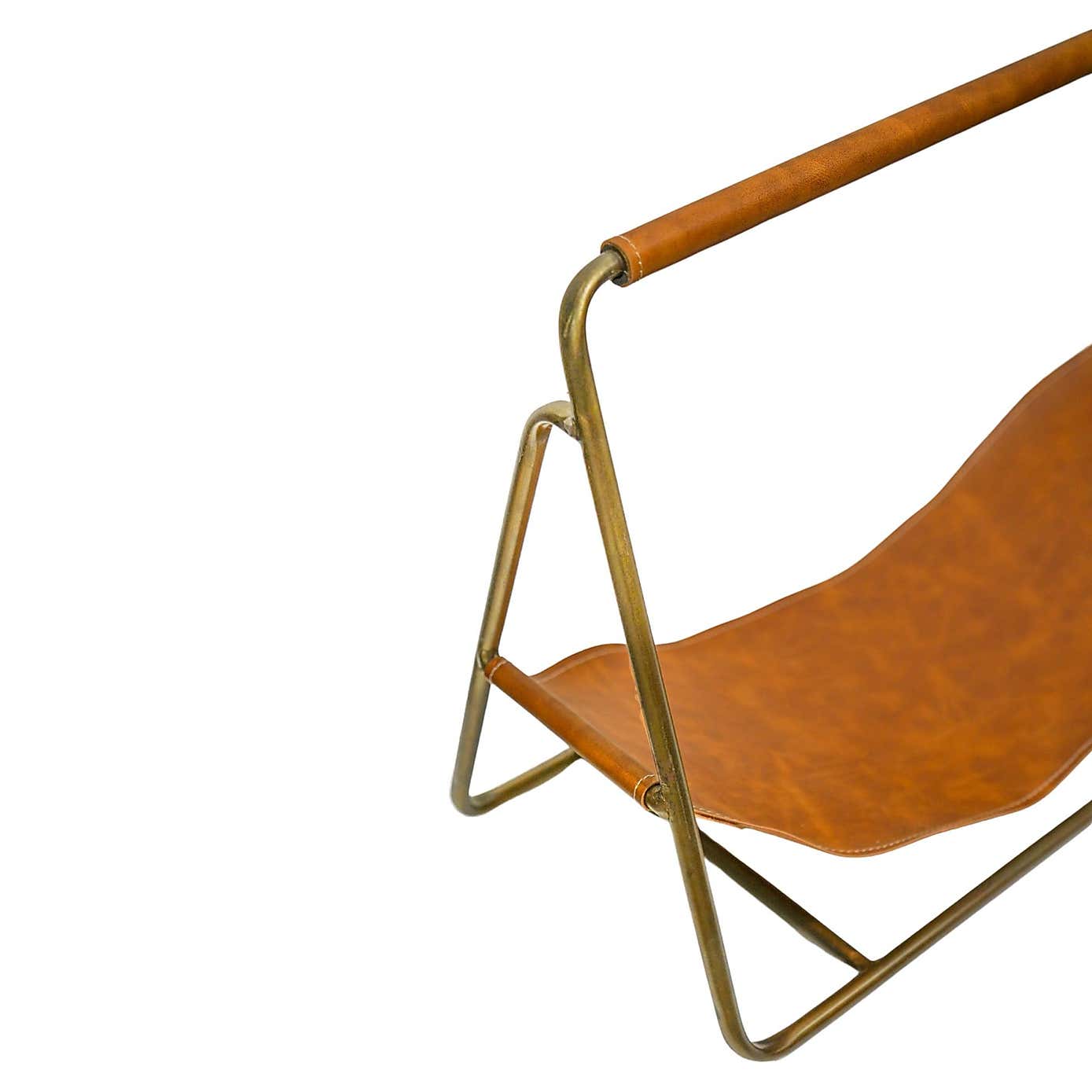 Contemporary Hanging Leather Log Holder