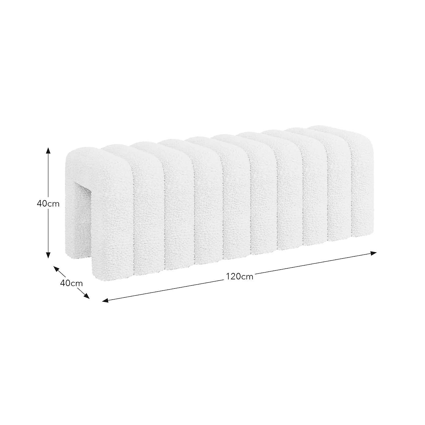 Pia Ribbed Sherpa Bench