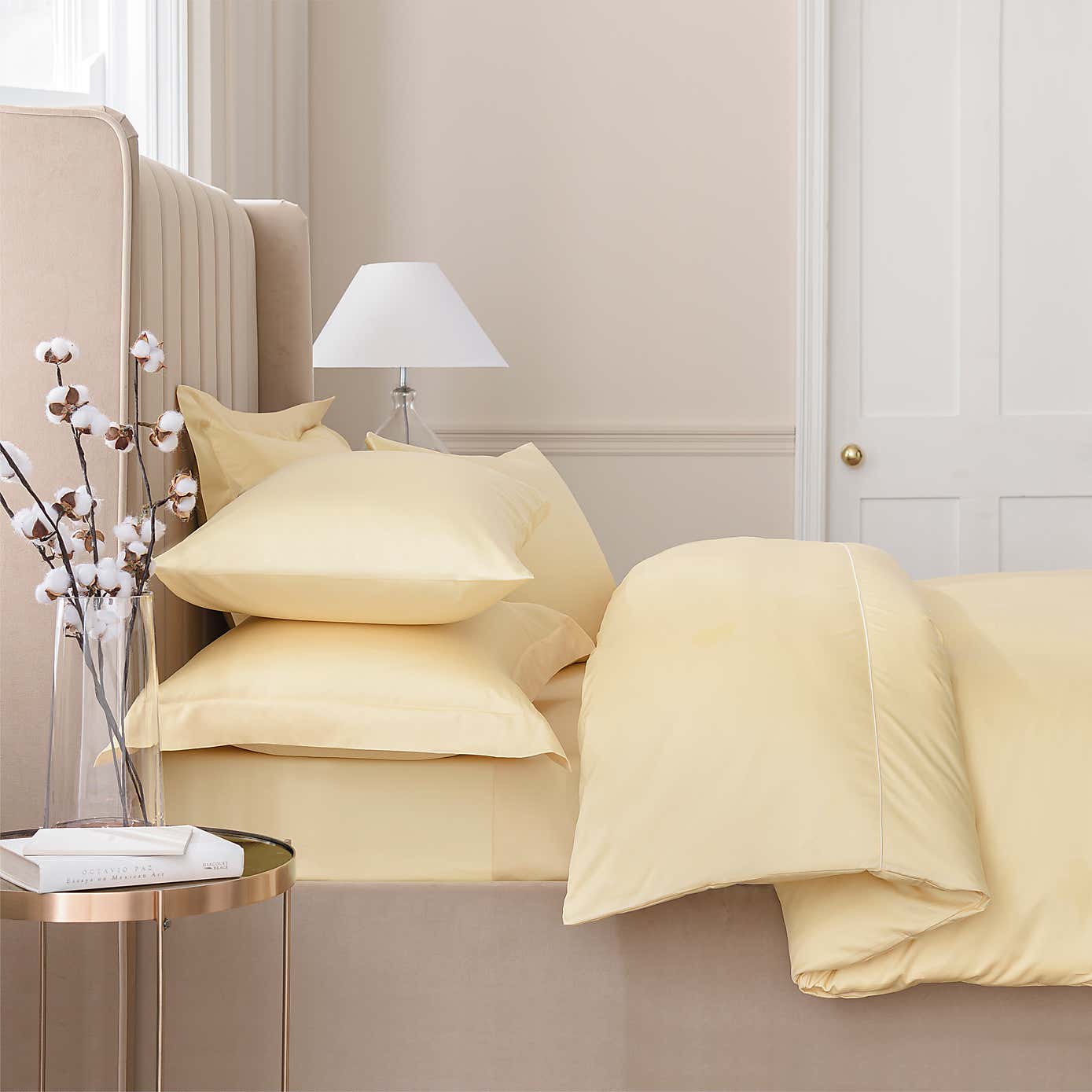 Dorma 300 Thread Count 100% Cotton Sateen Plain V-Shaped Pillowcase