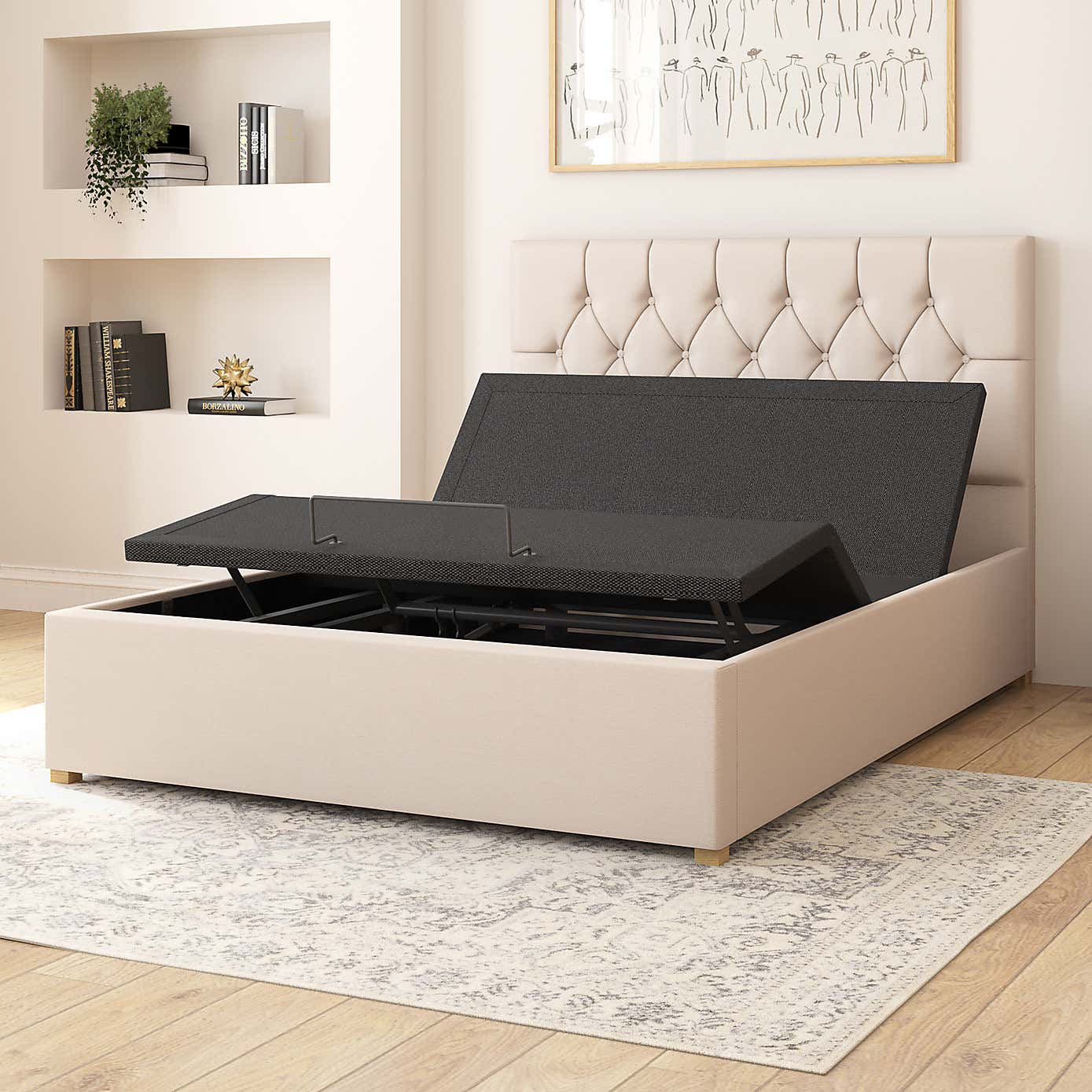 Olivier Eire Linen Adjustable Bed