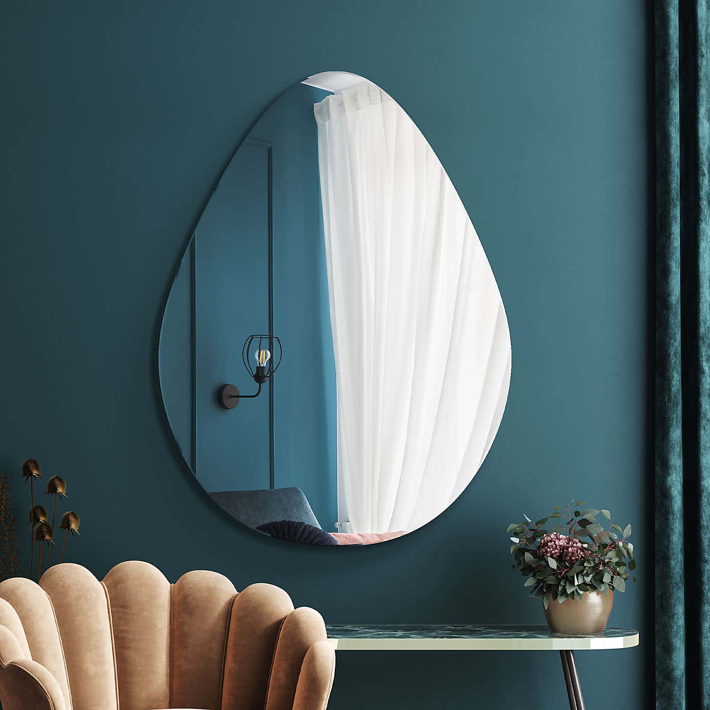 Lapillus Frameless Pebble Wall Mirror