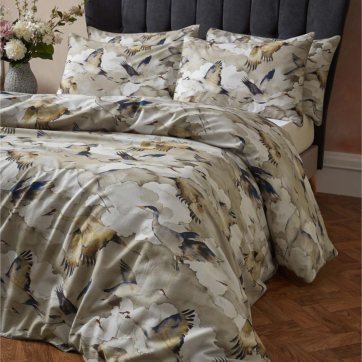 EW by Edinburgh Weavers Flyway Elegant 100% Cotton Sateen Duvet Cover & Pillowcase Set