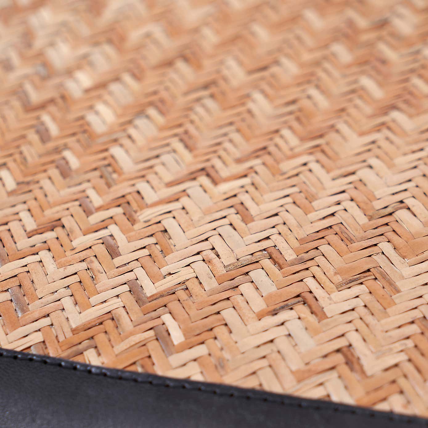 Ezio Leather and Rattan Stool