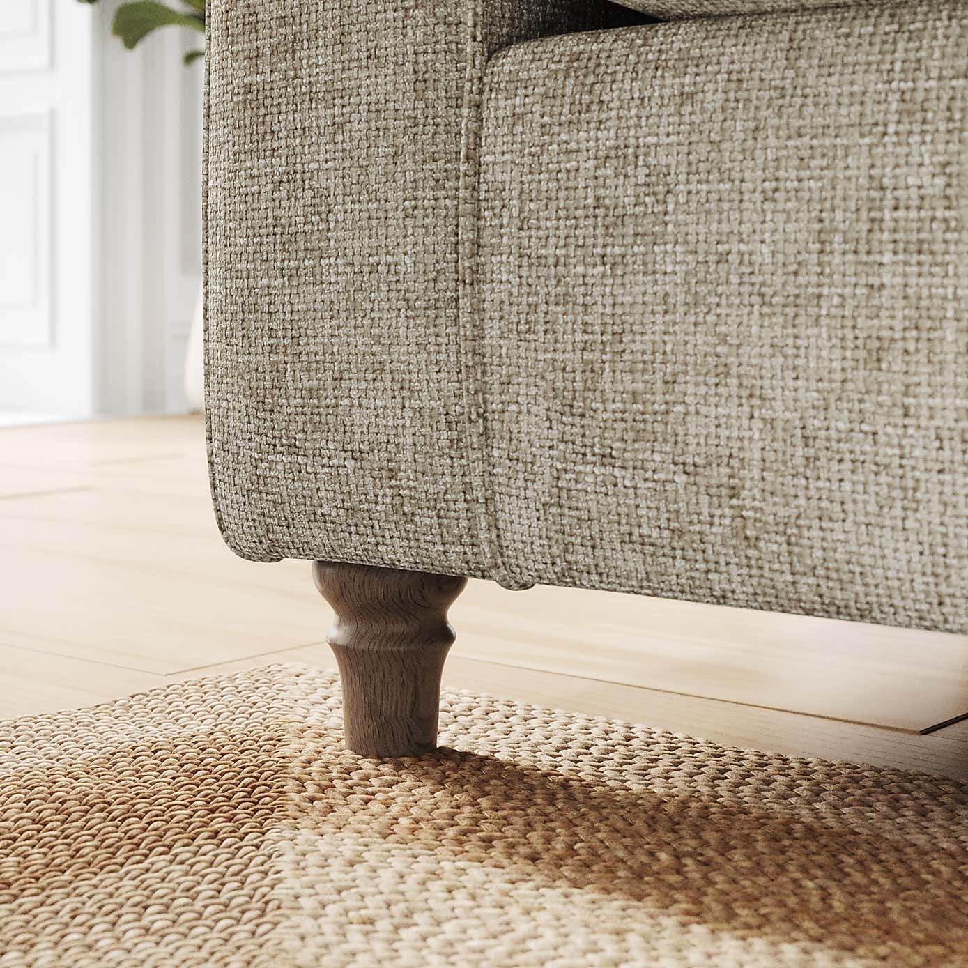 Flori Corner Chaise Sofa, Chunky Chenille
