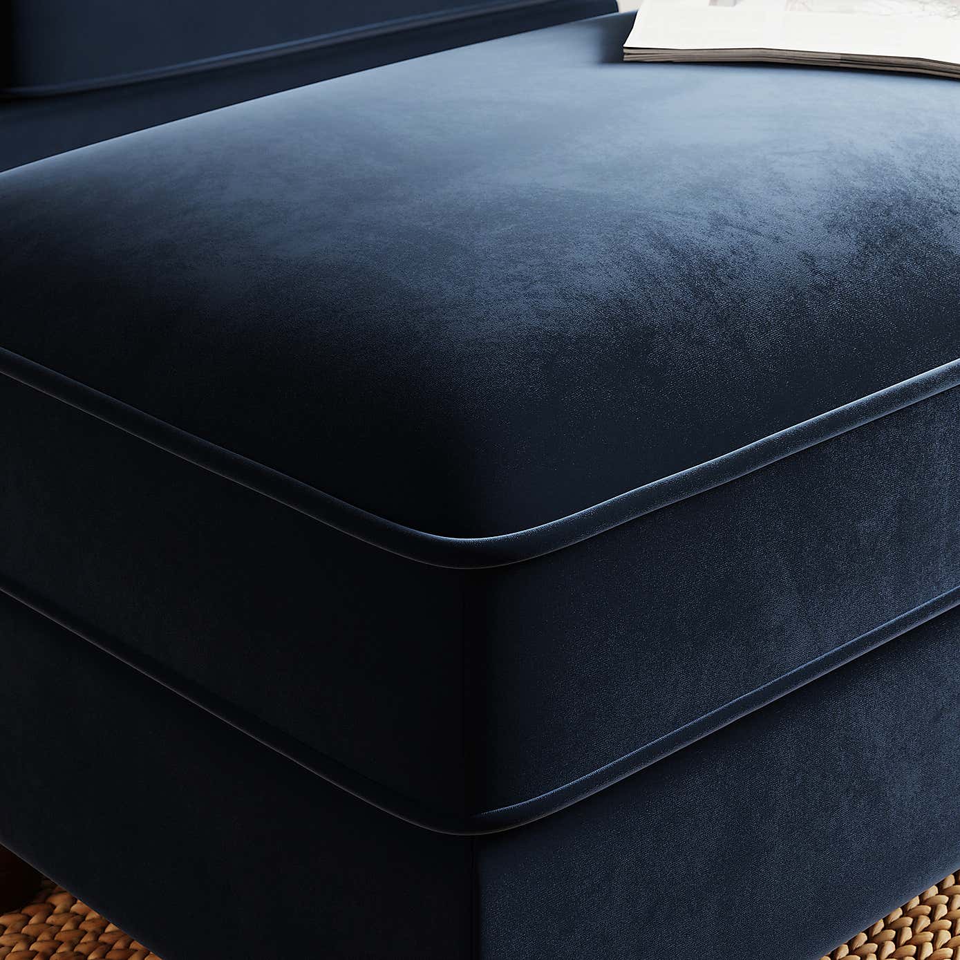 Beatrice Matte Velvet Long Footstool with Storage