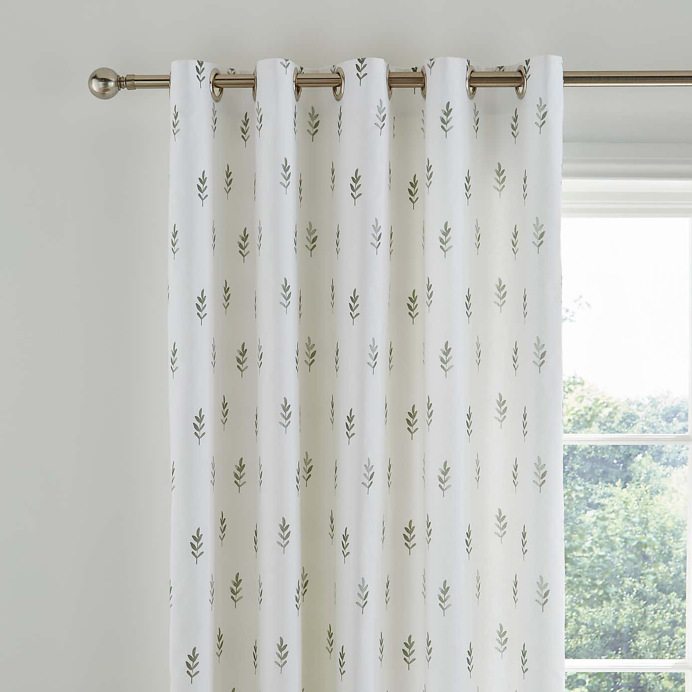 Harper Stem Floral Cotton Blackout Eyelet Curtains