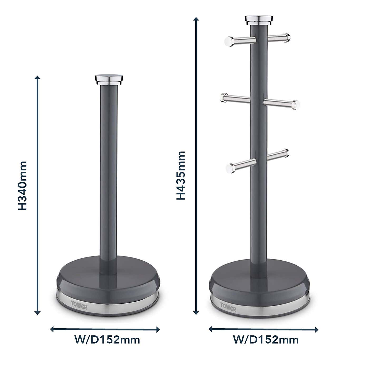 Tower Belle Mug Tree and Kitchen Roll Holder Set