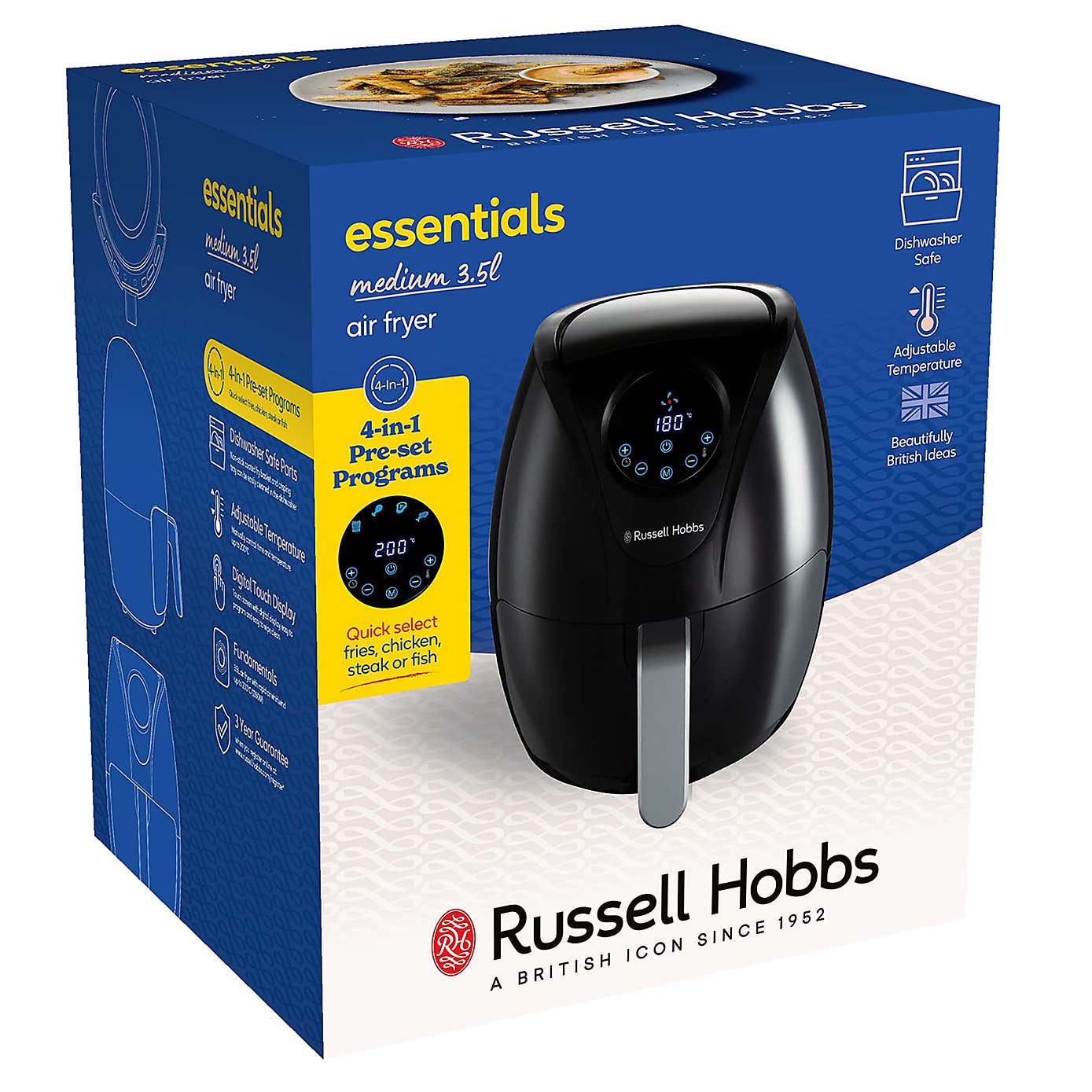 Russell Hobbs Essentials Black 3L Air Fryer