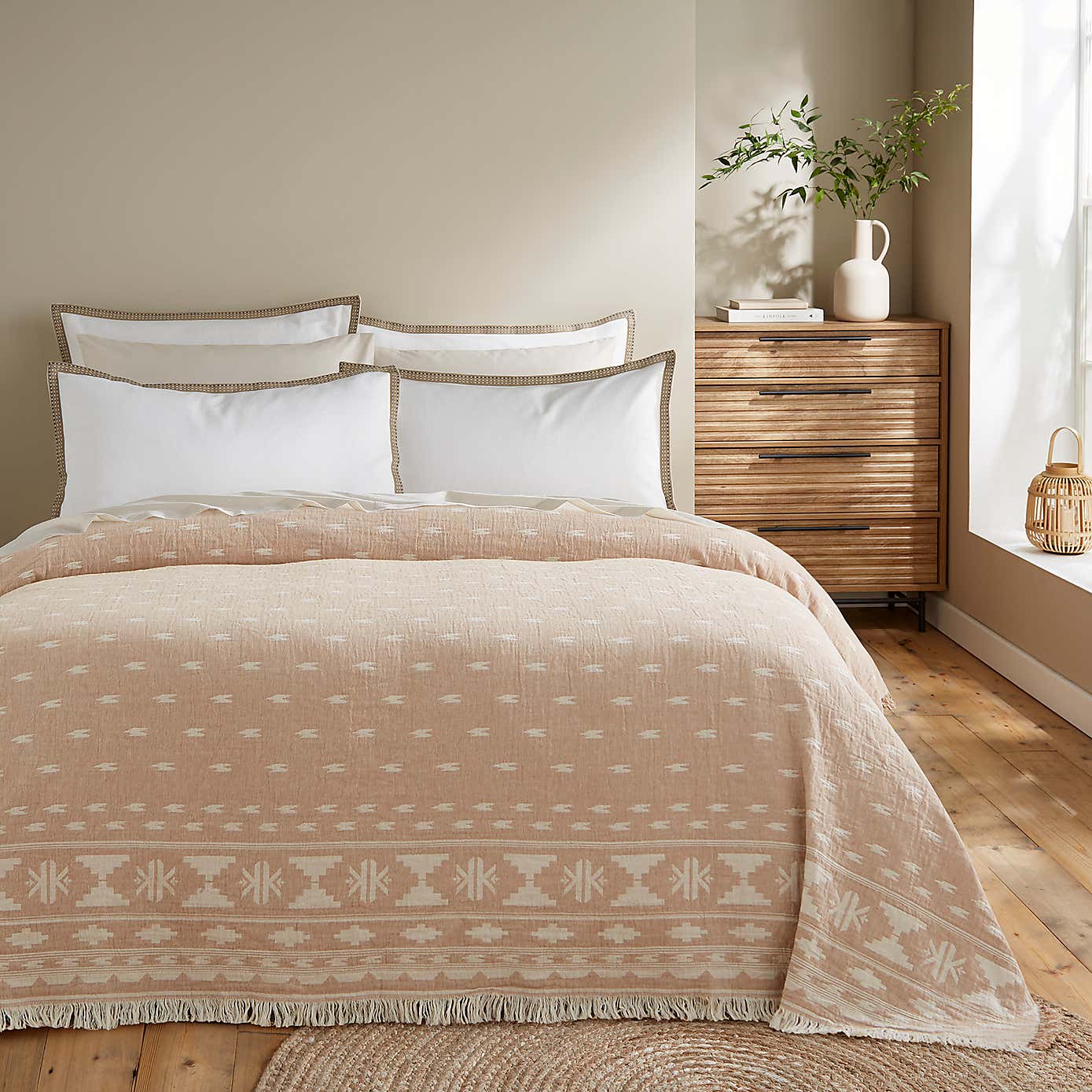 Matelasse Ikat Cotton Throw