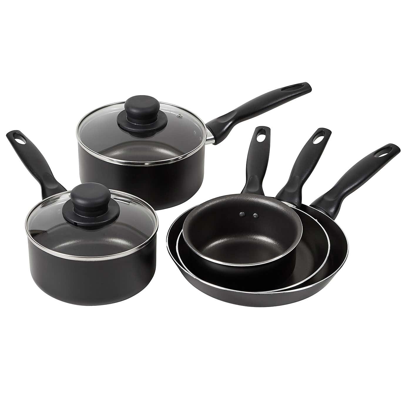 Essentials Non-Stick Aluminium 5 Piece Pan Set