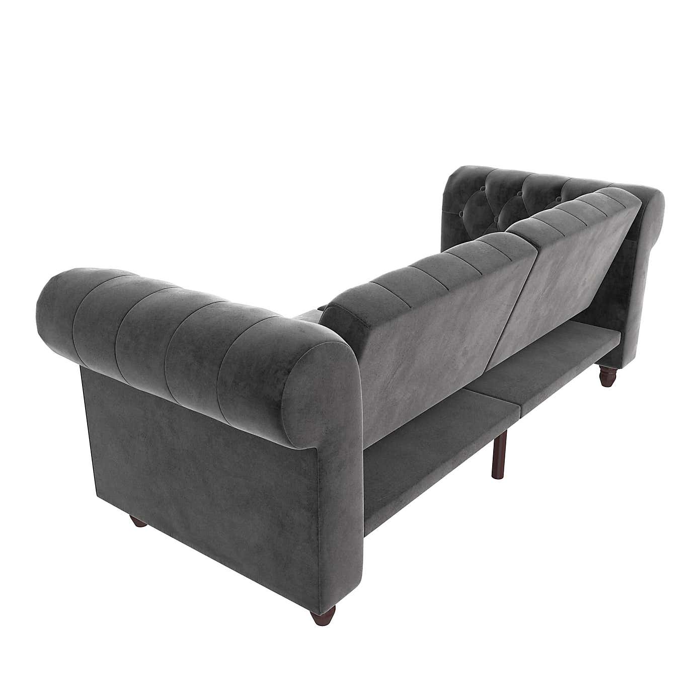 Felix Velvet Chesterfield Double Sofa Bed