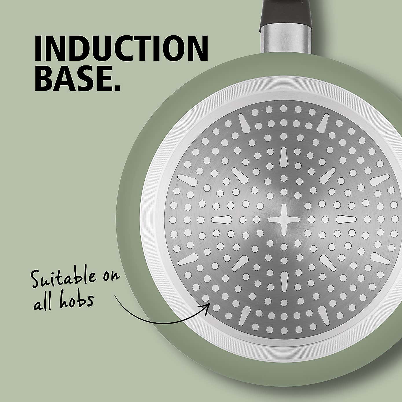 Brabantia Non-Stick Aluminium Sage Frying Pan, 28cm