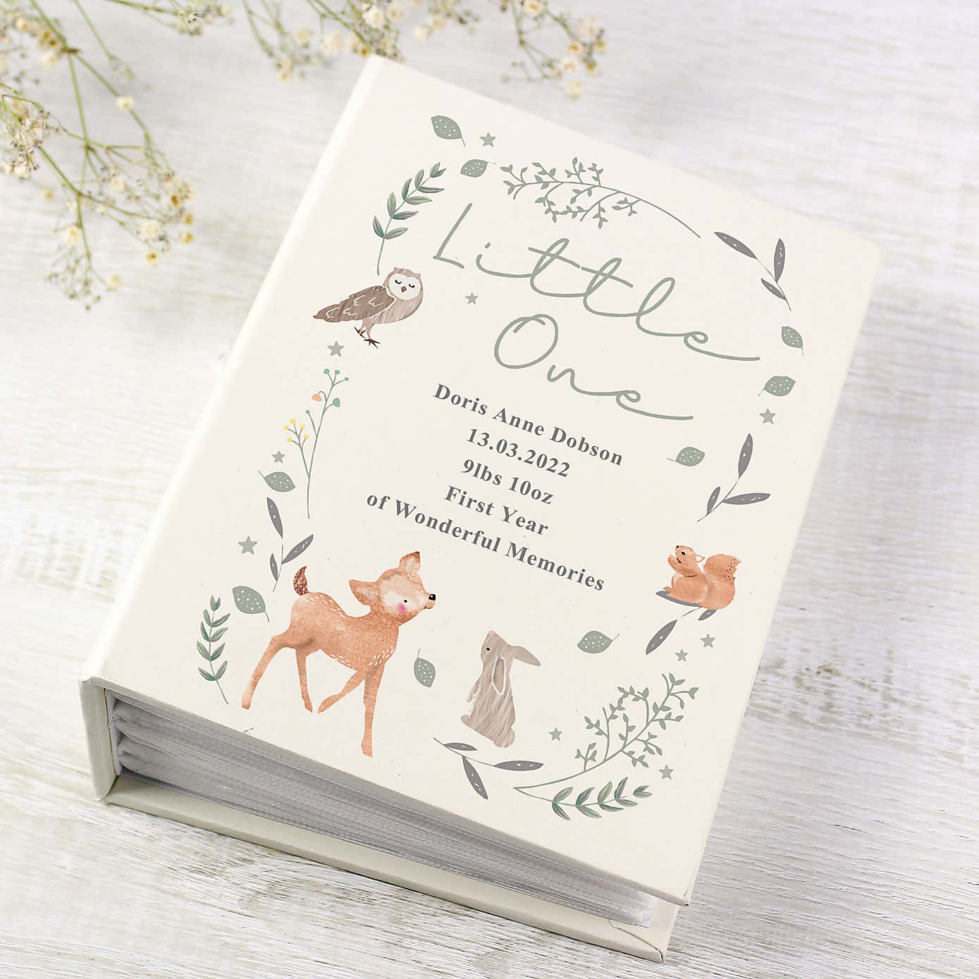 Personalised Woodland Animals Photo Album with Sleeves
