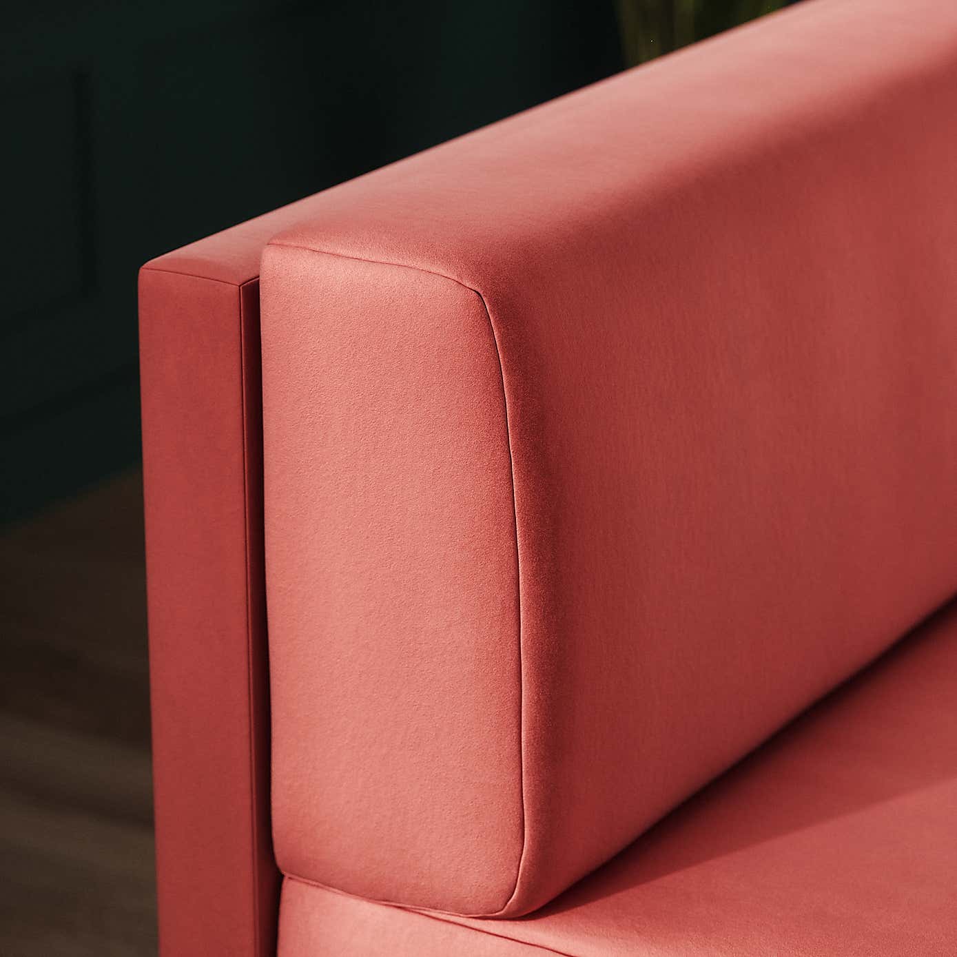 Mae Long Dining Bench, Matte Plush Velvet