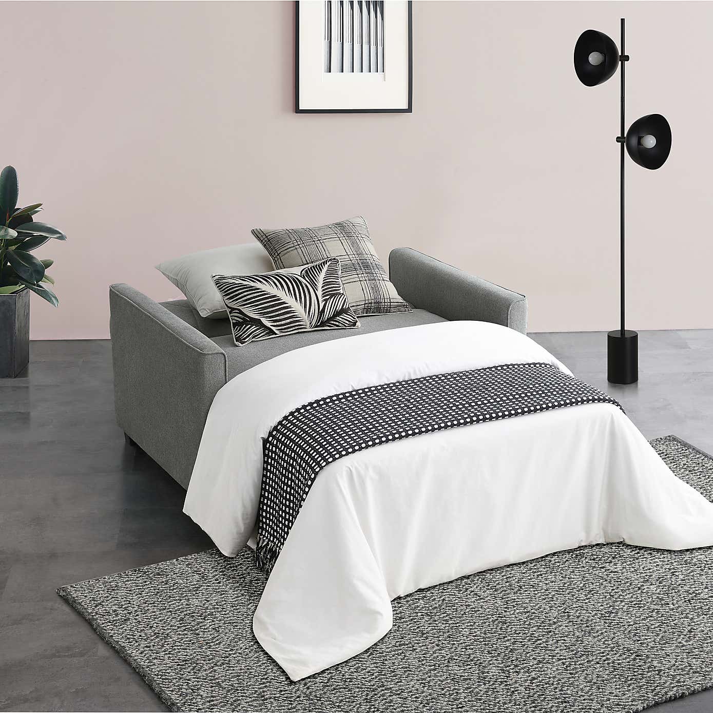 Serviya Fabric Compact Double Sofa Bed