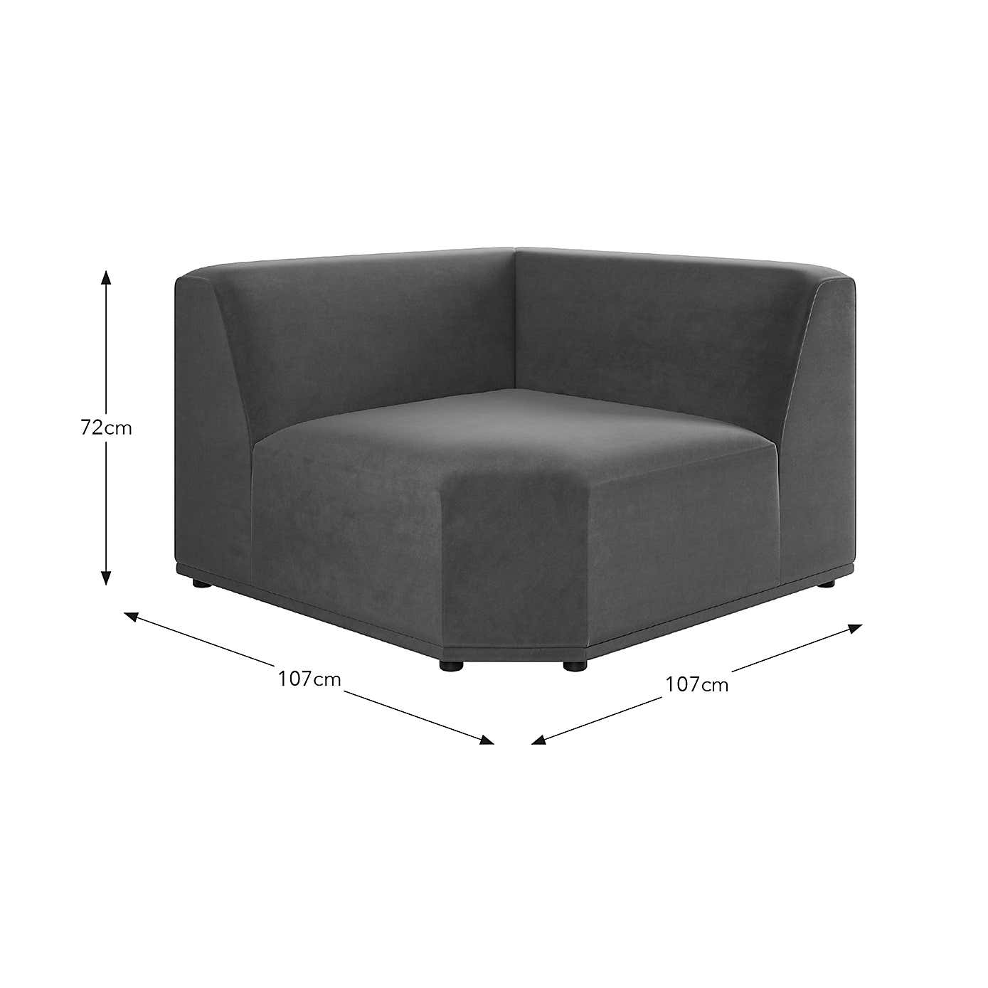 Modular Cruz Velvet Corner Seat