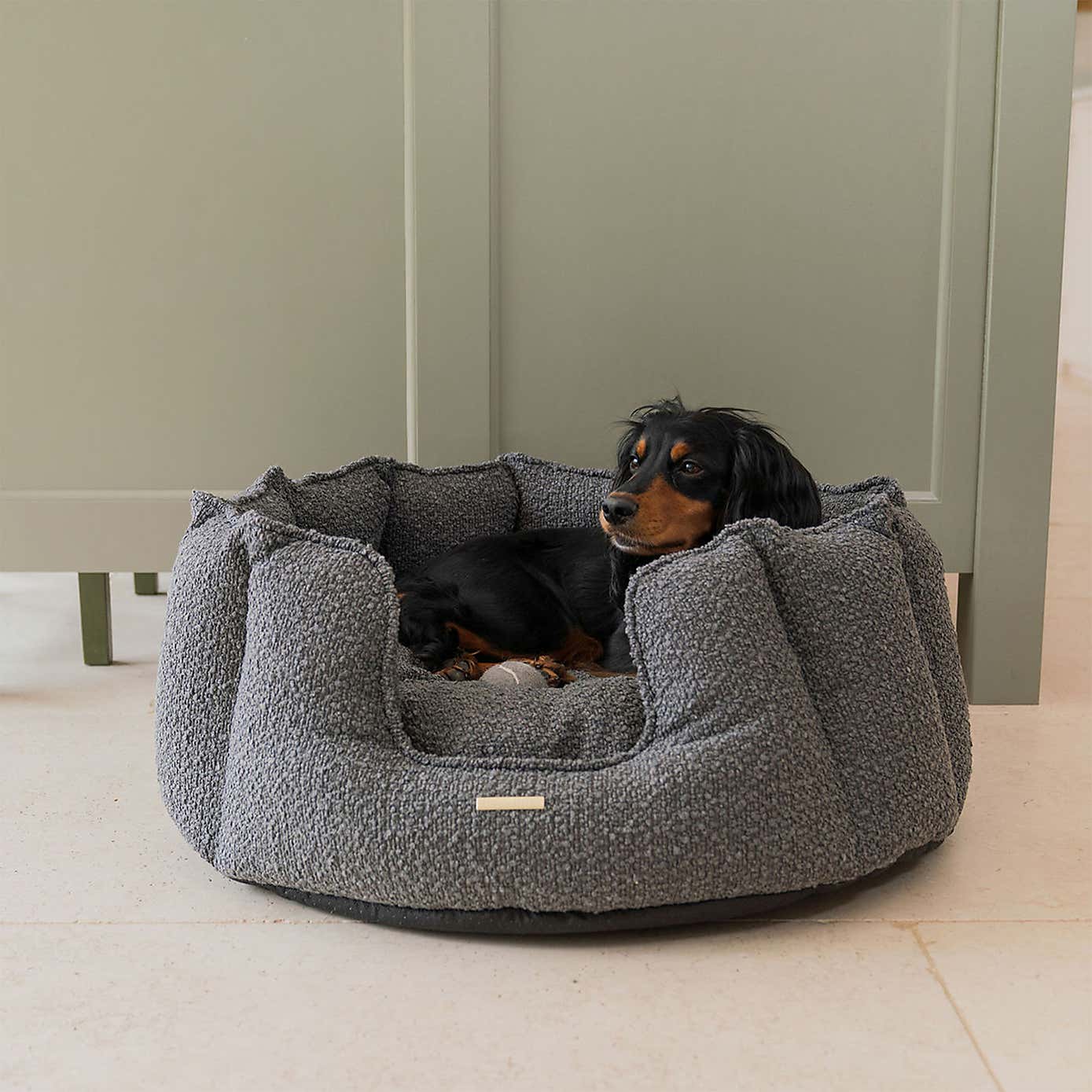 Lords and Labradors Boucle High Wall Dog Bed