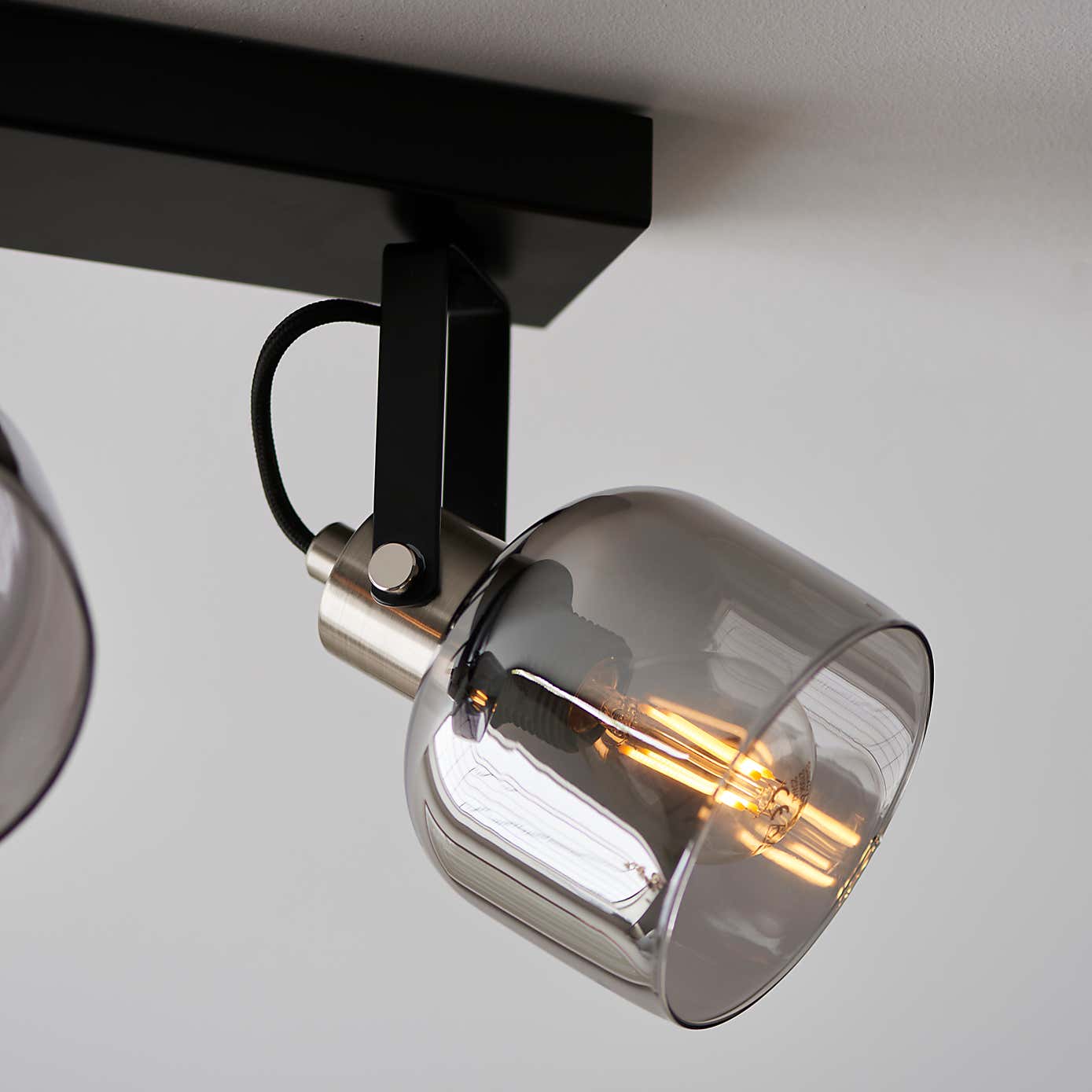 Palazzo 3 Light Smoked Glass Spotlight Bar