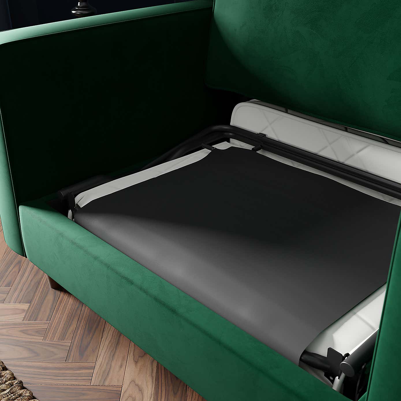 Zoe Velvet Snuggle Single Sofa Bed