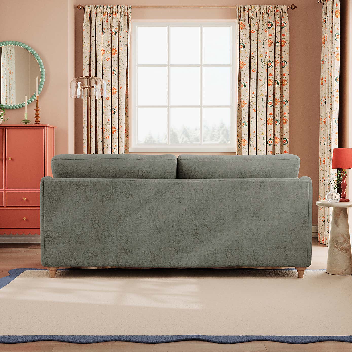 Hattie Tonal Plush Chenille 3 Seater Sofa
