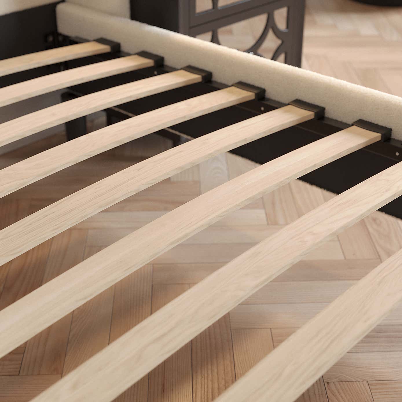 Alara Pleated Teddy Fabric Bed