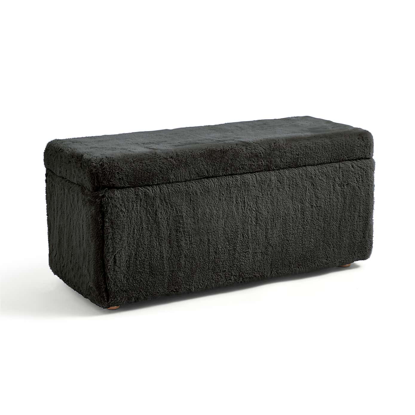 Elysia End of Bed Ottoman, Faux Fur
