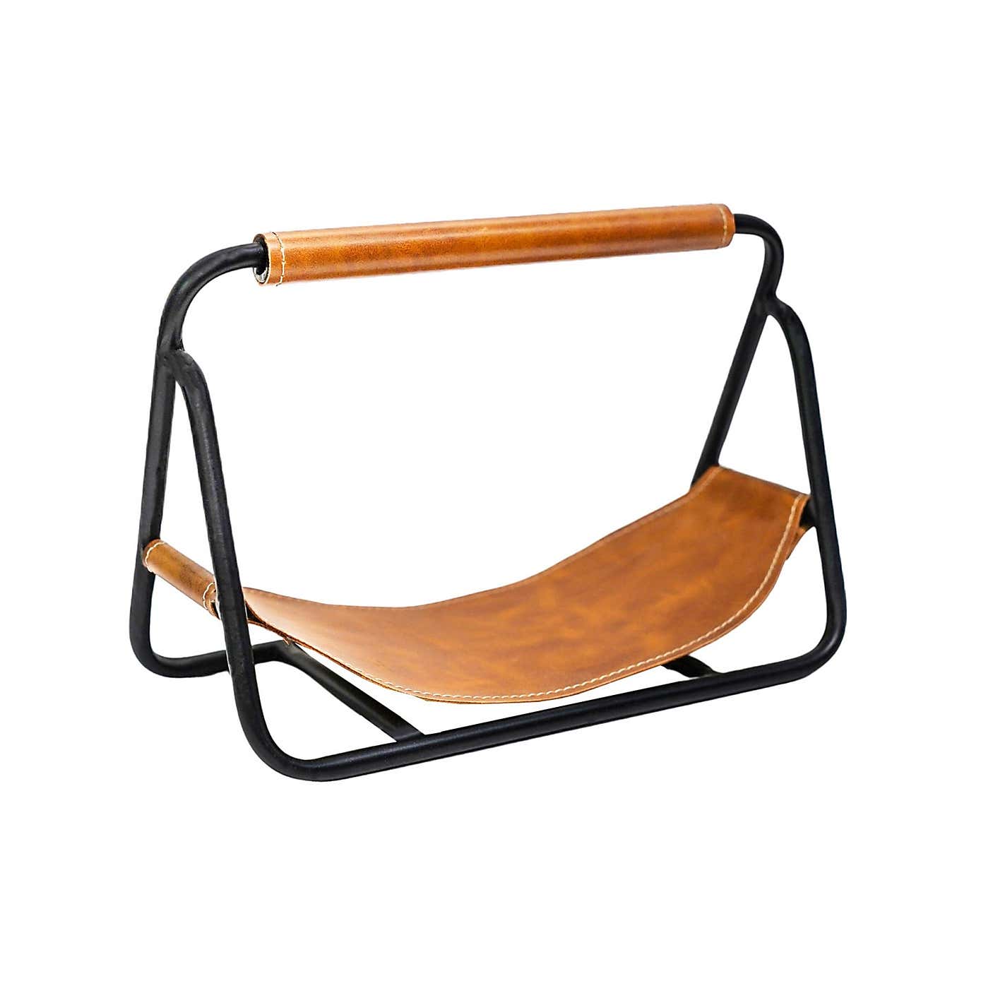 Contemporary Hanging Leather Kindling Holder
