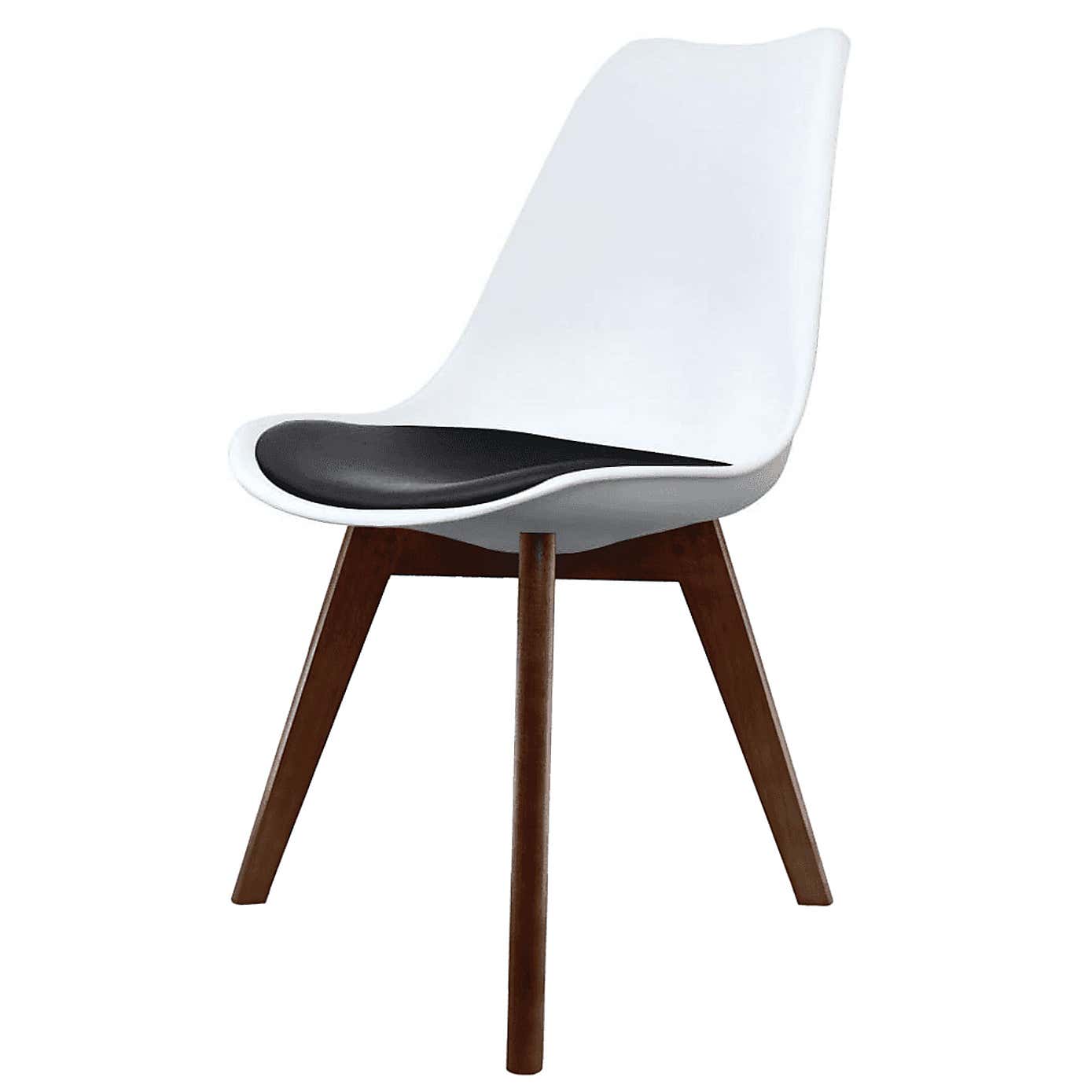 Fusion Living Soho White Plastic Dining Chair with Squared Legs