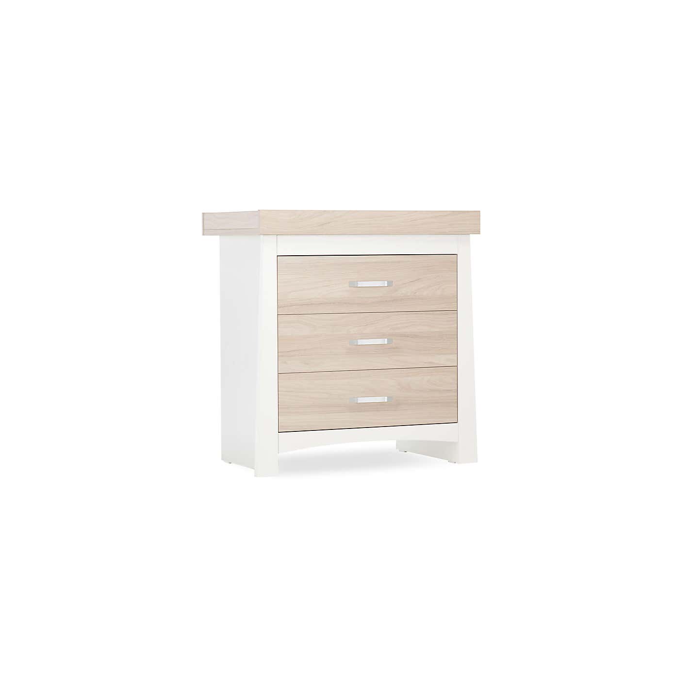 CuddleCo Ada 3 Drawer Chest & Changing Unit, White Ash