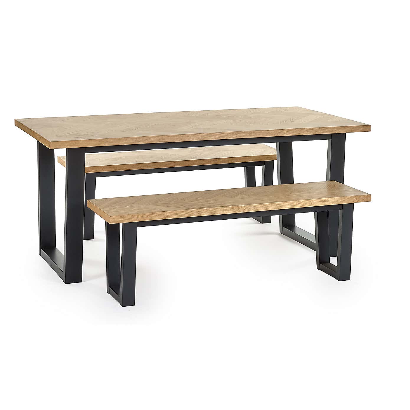 Hilton 4 Seater Dining Table with 2 Hilton Benches