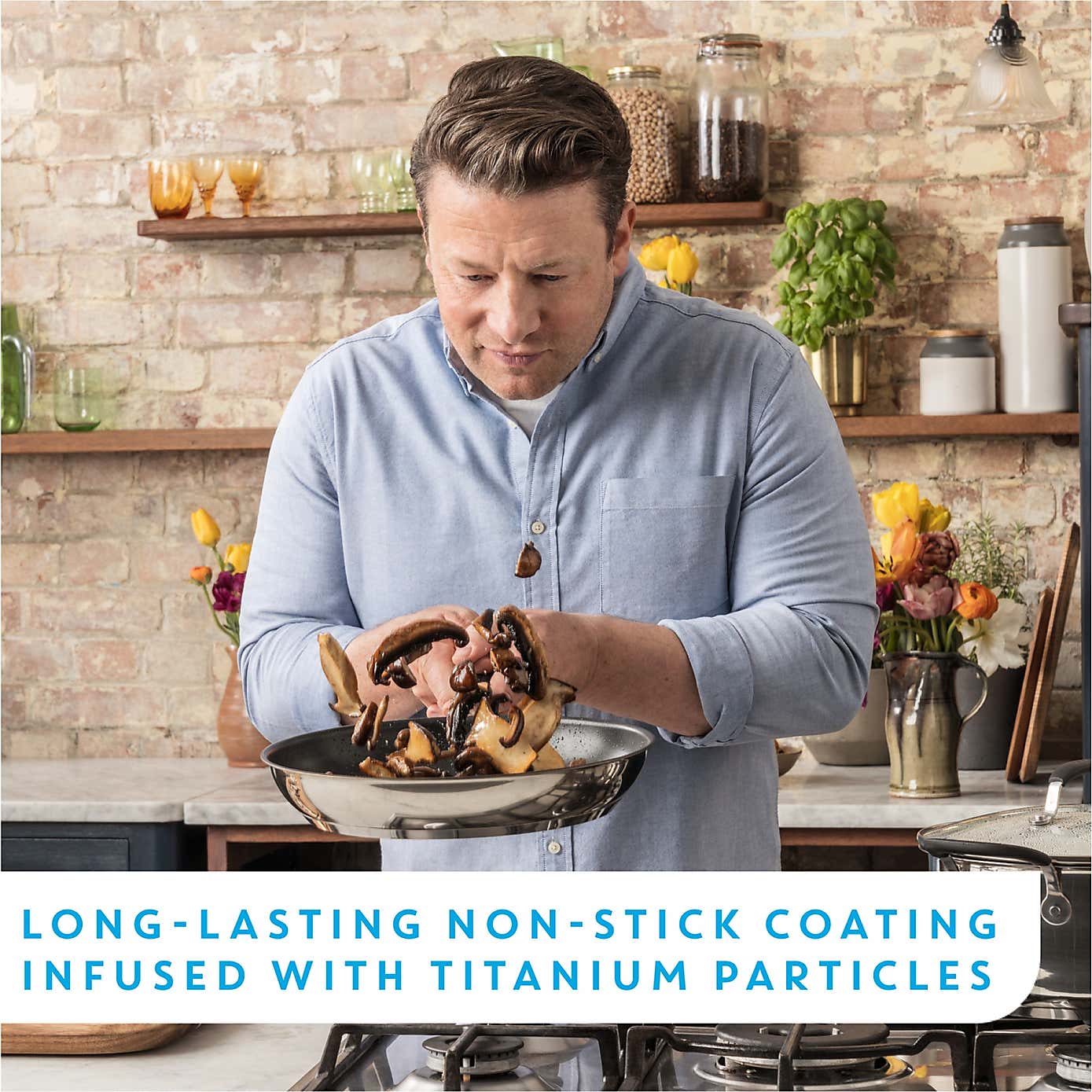 Jamie Oliver by Tefal Quick & Easy Stainless Steel Wok, 28cm