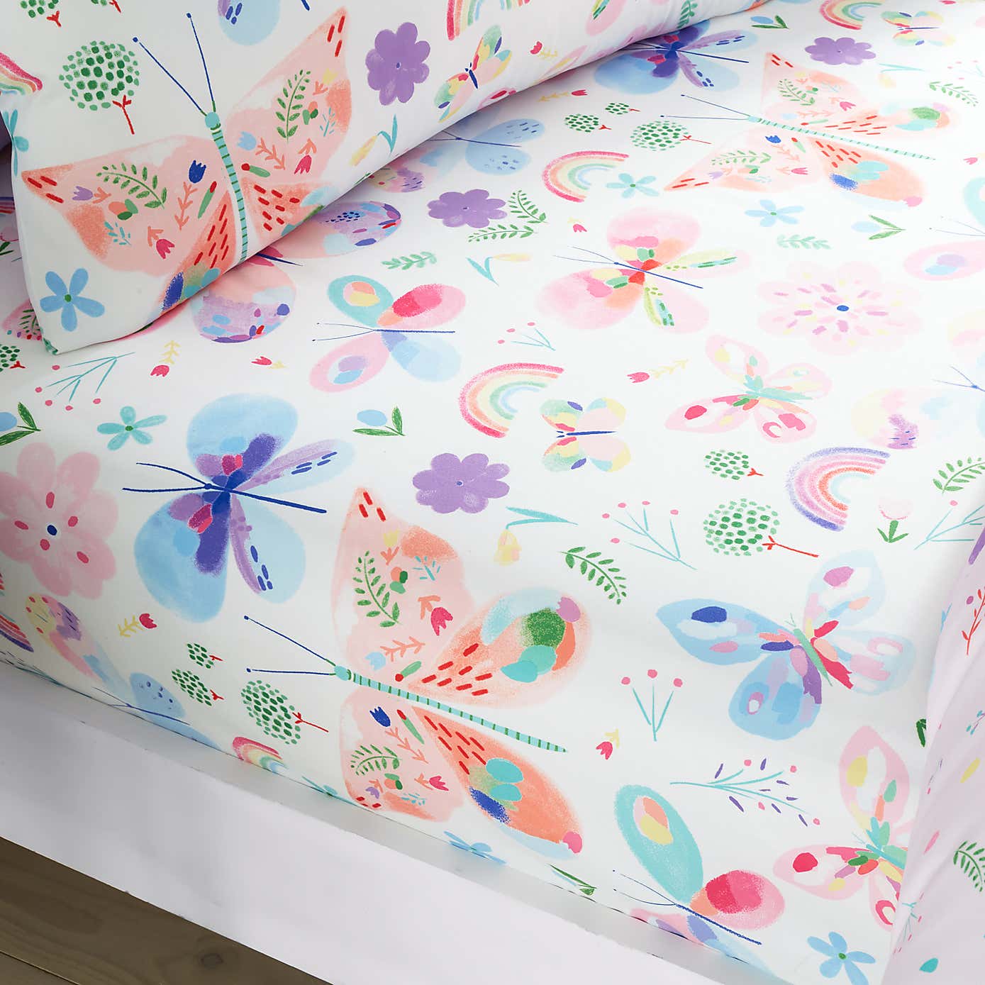 Painted Butterfly Duvet Cover and Pillowcase Set