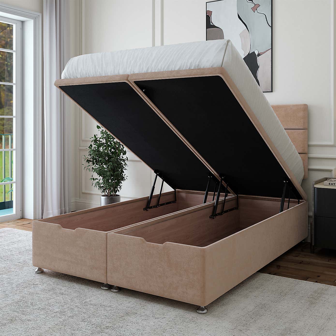 Bedmaster Plush Chenille End of Bed Ottoman Base