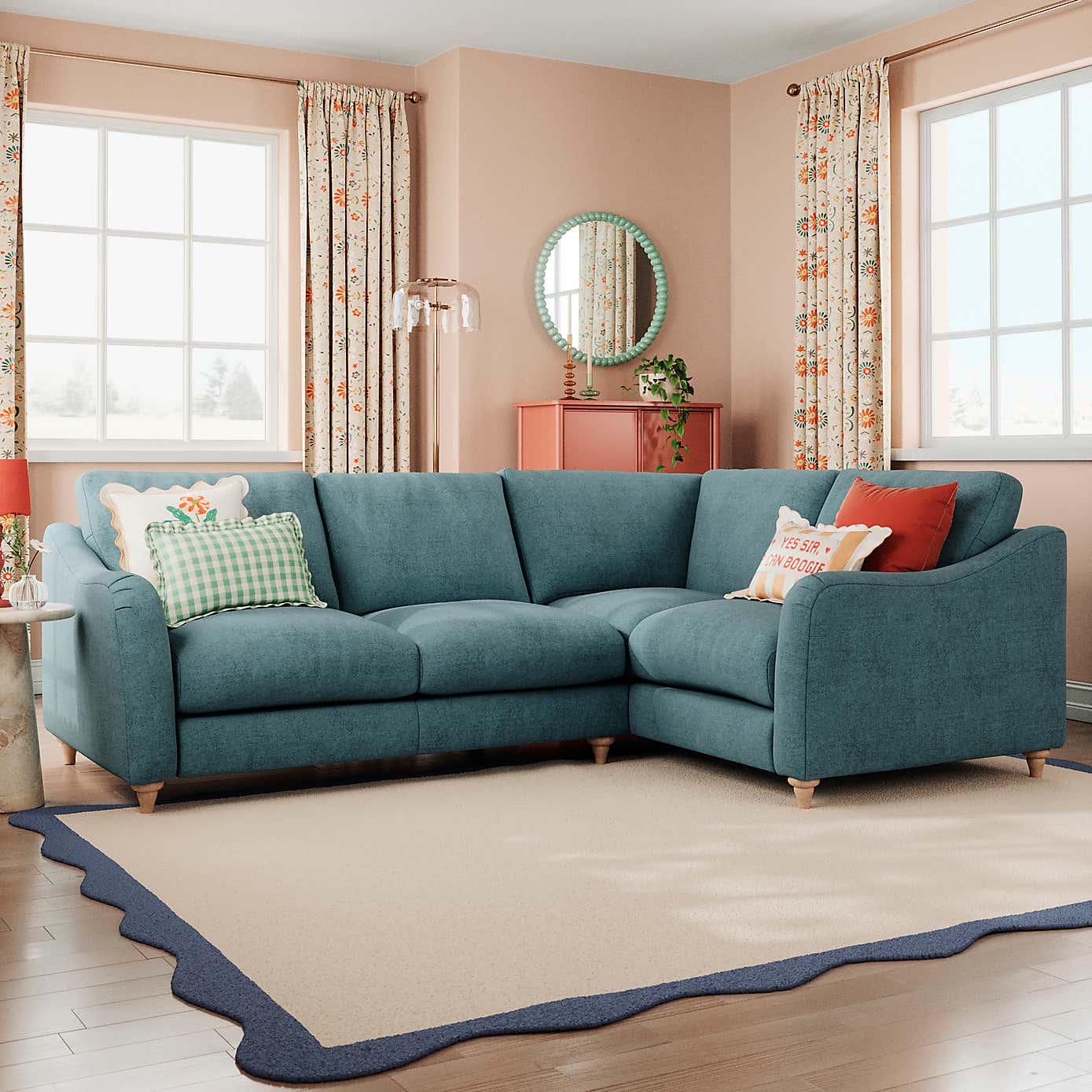 Hattie Tonal Plush Chenille Corner Sofa