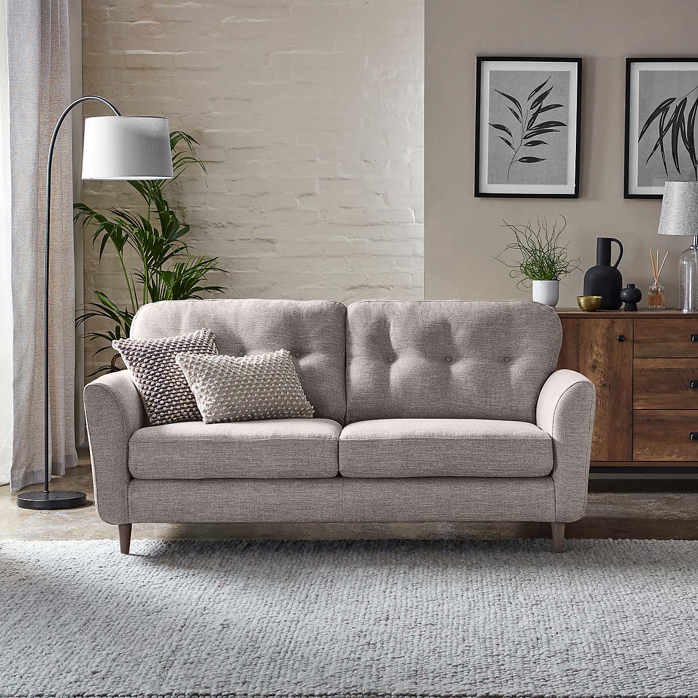 Sven Tonal Weave 3 Seater Sofa