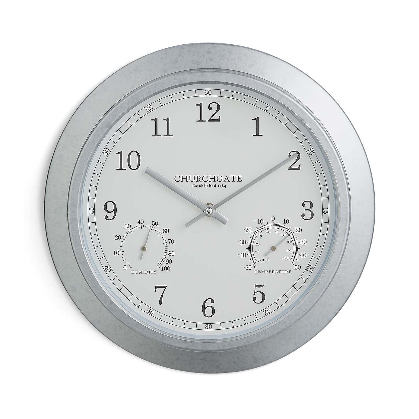 Indoor Outdoor Churchgate Galvanised Clock 35cm