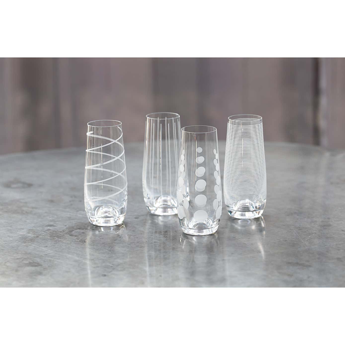 Mikasa Cheers Set of 4 Stemless Flutes