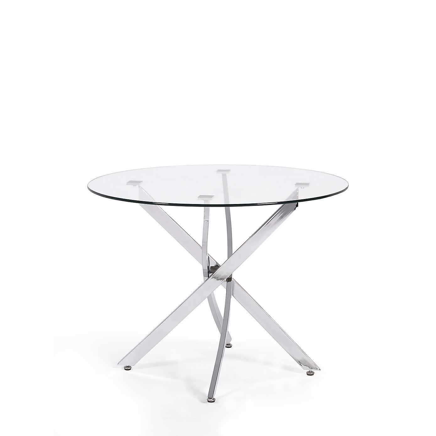 Anderson 4 Seater Round Glass Dining Table