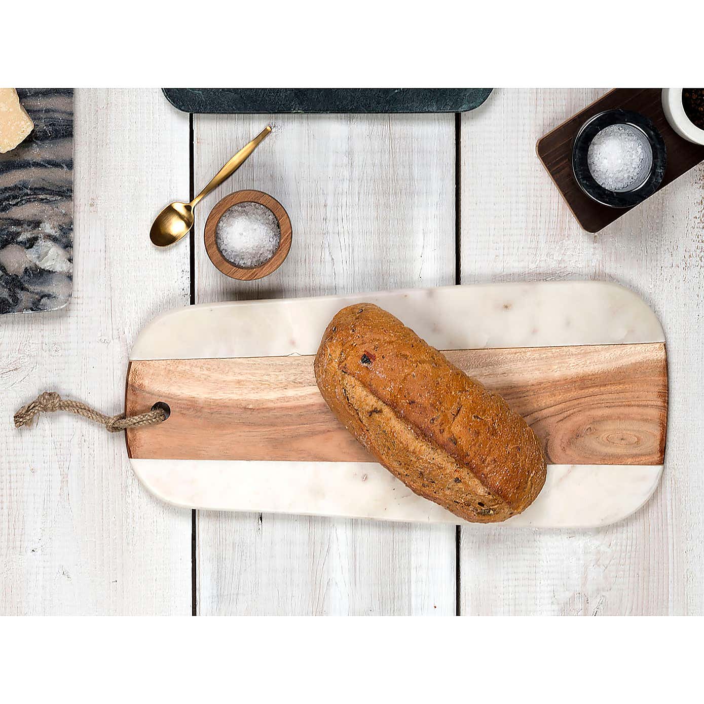 Naturals Long Marble Acacia Serve Board