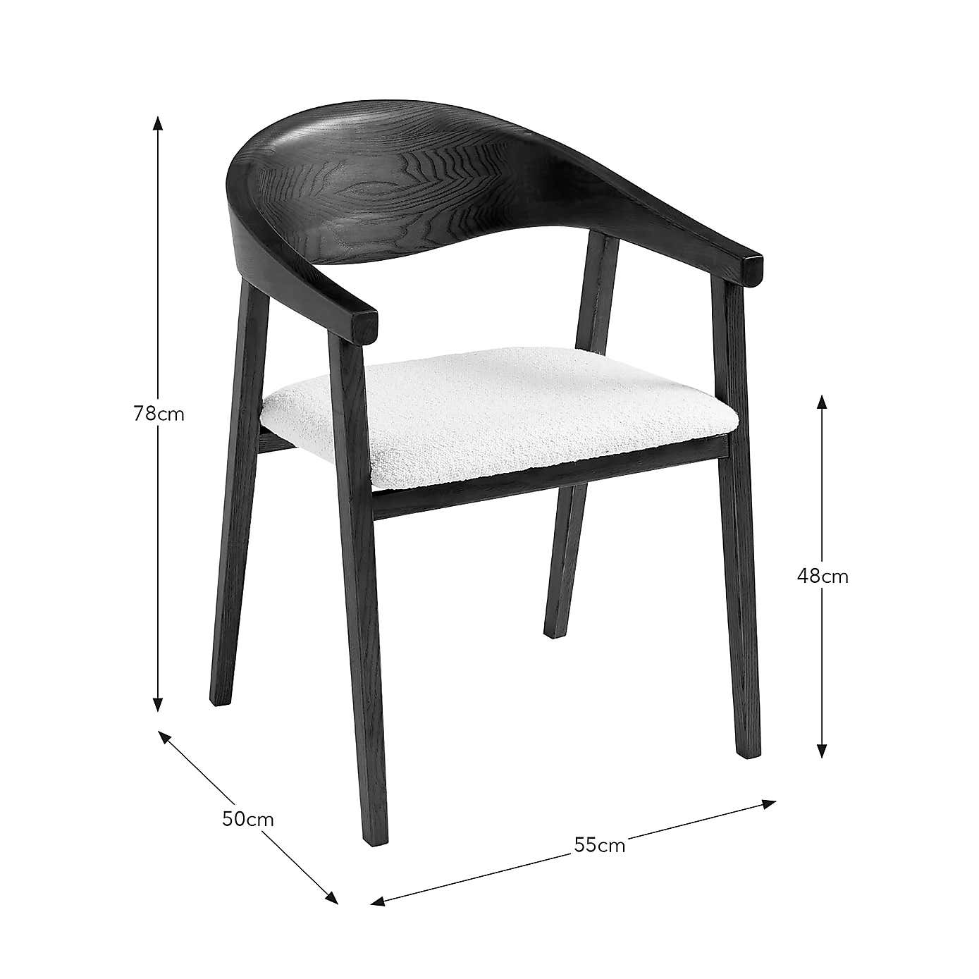 Oskar Dining Chair, Boucle