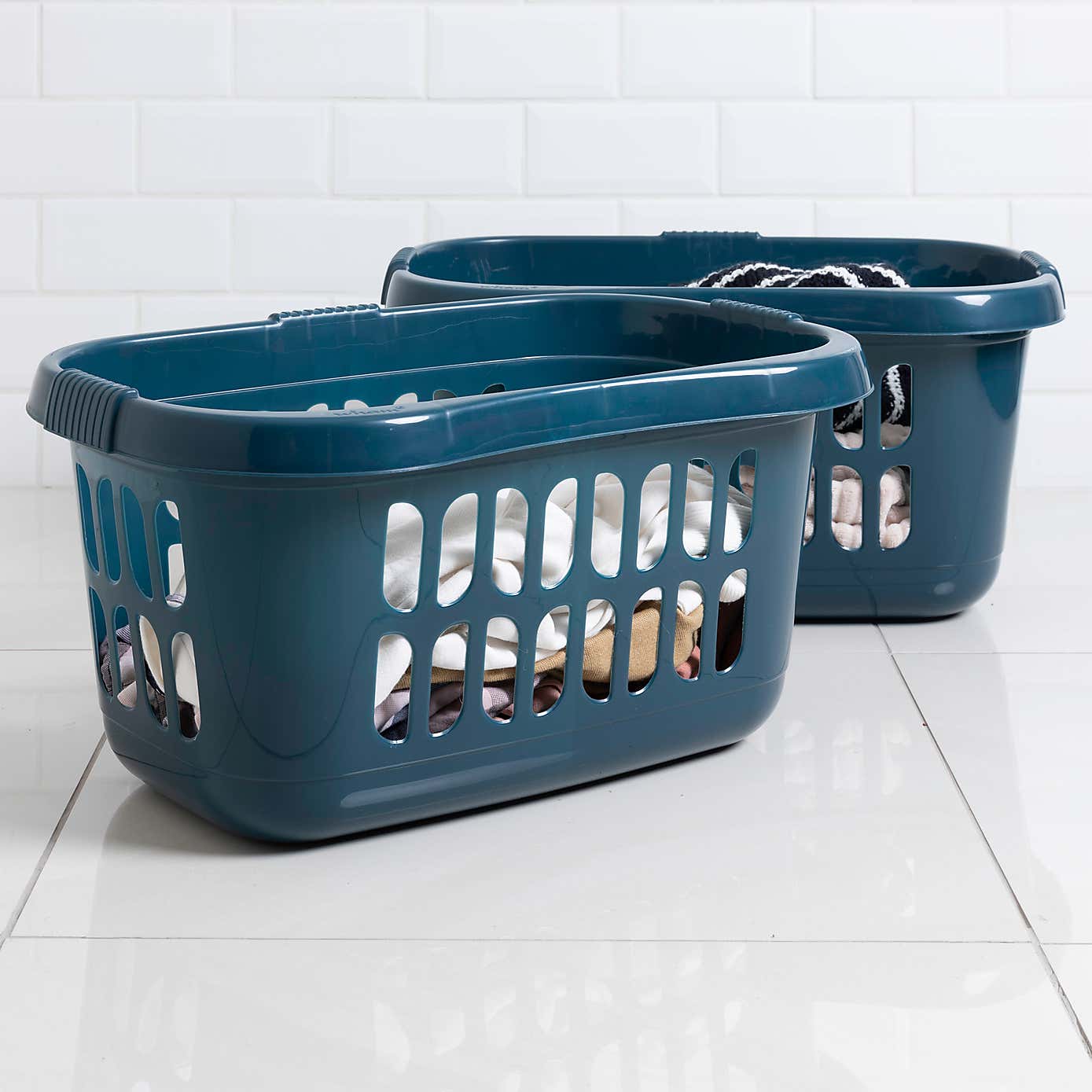 Wham Casa Set of 2 Navy Hipster Laundry Basket