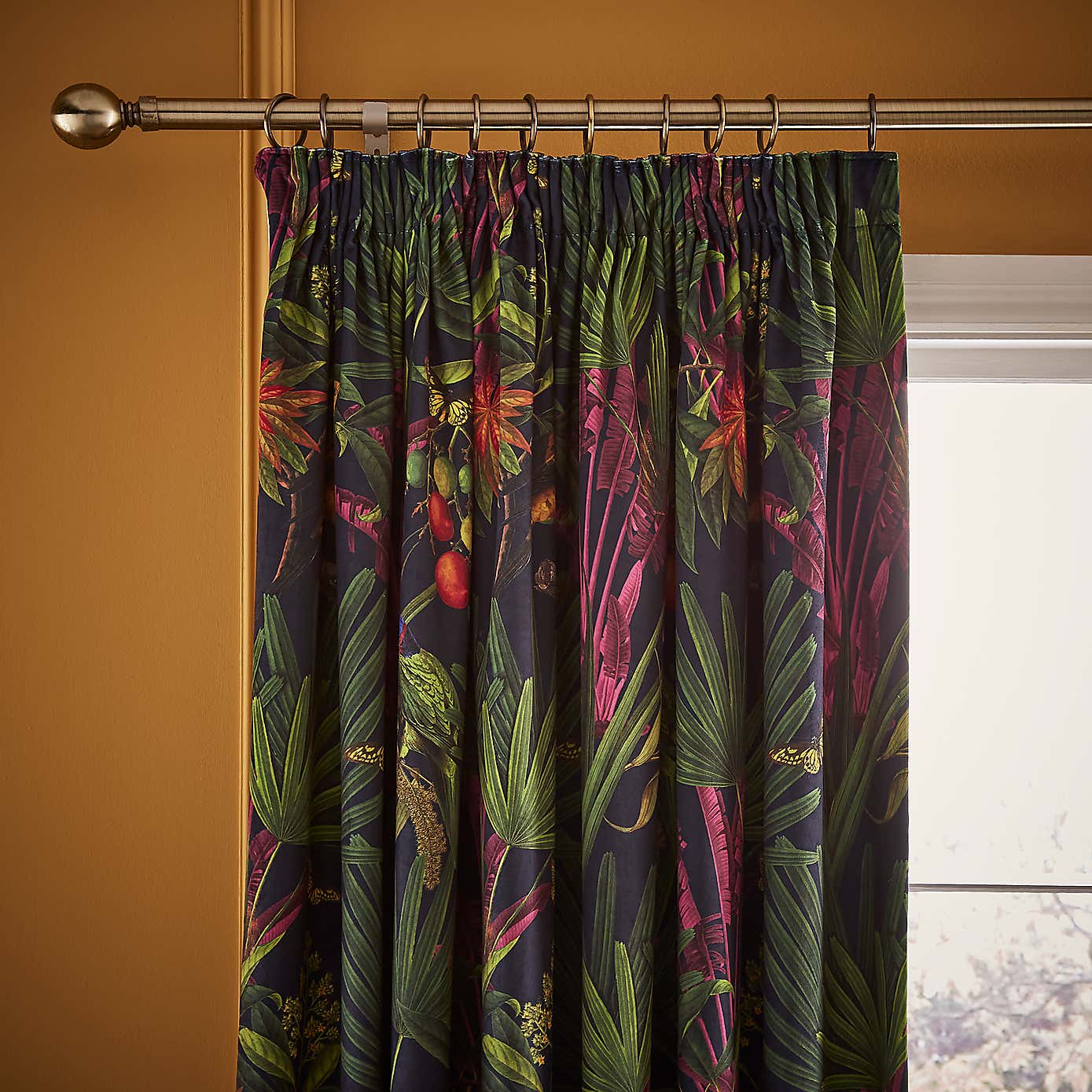 Tropical Treasures Pencil Pleat Curtains