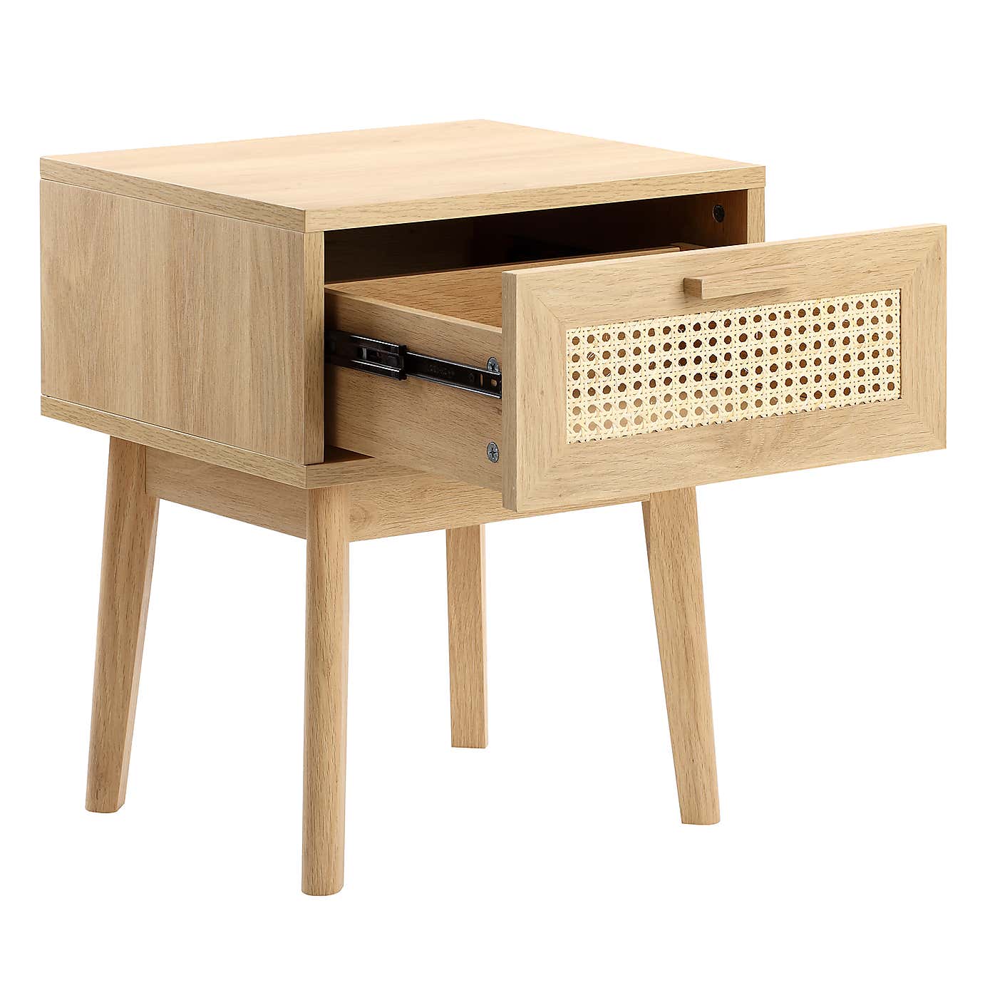 Java 1 Drawer Side Table, Light Oak