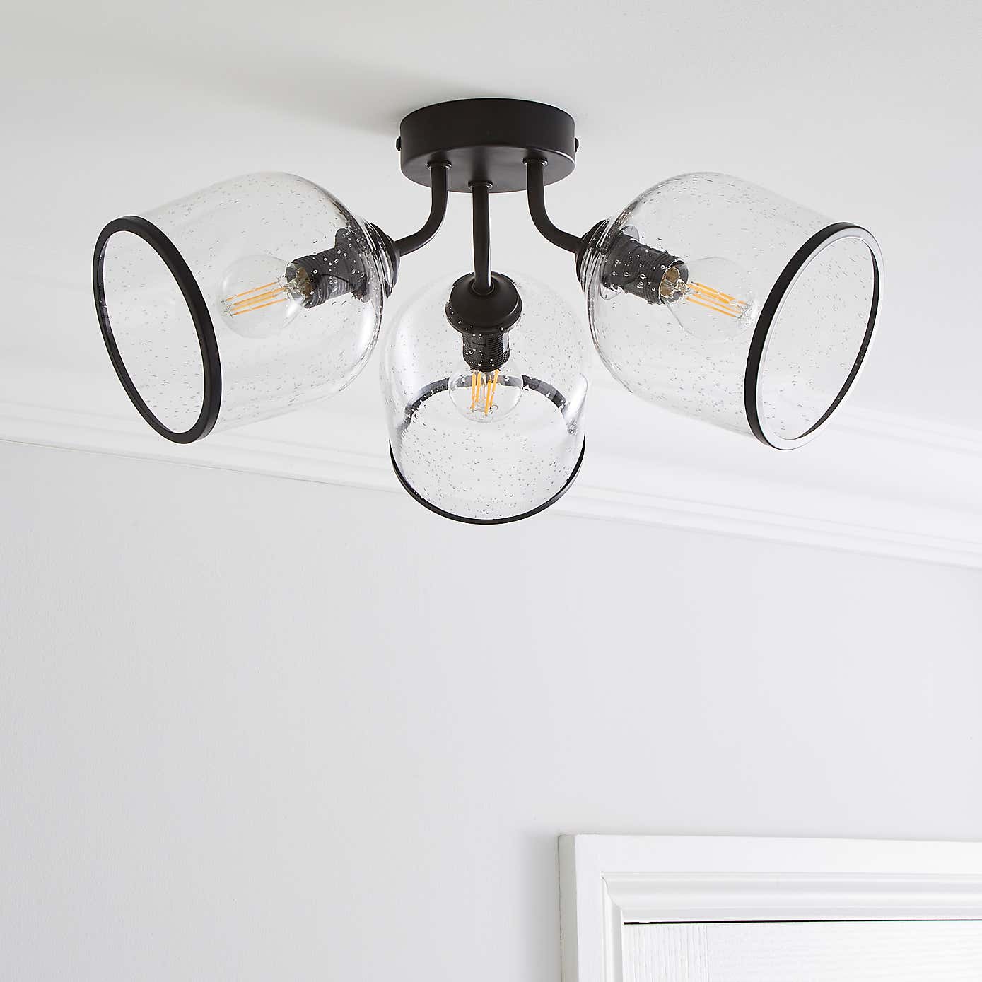 Lenny 3 Light Semi Flush Ceiling Fitting