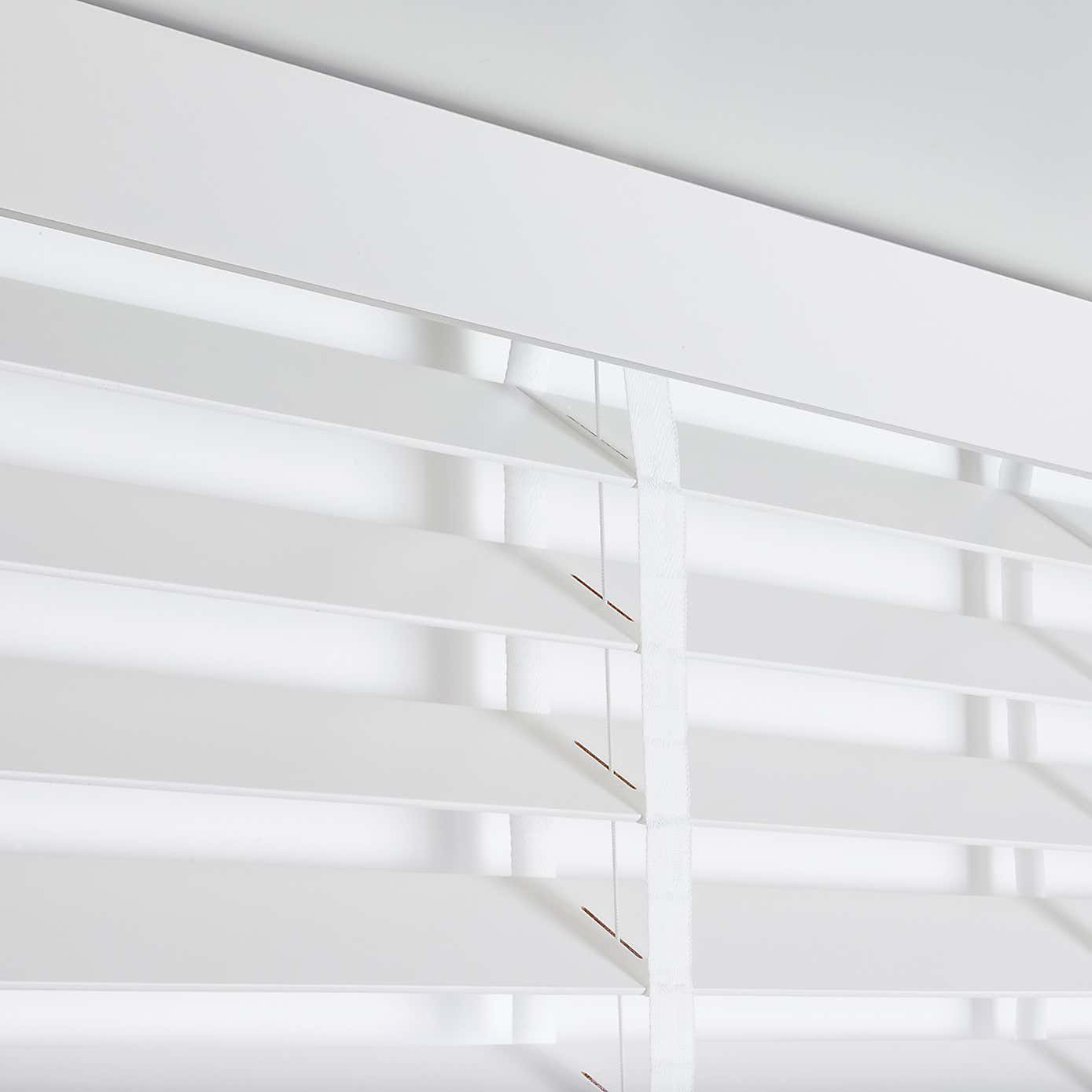 White 63mm Hardwood Shutter Effect Venetian Blind