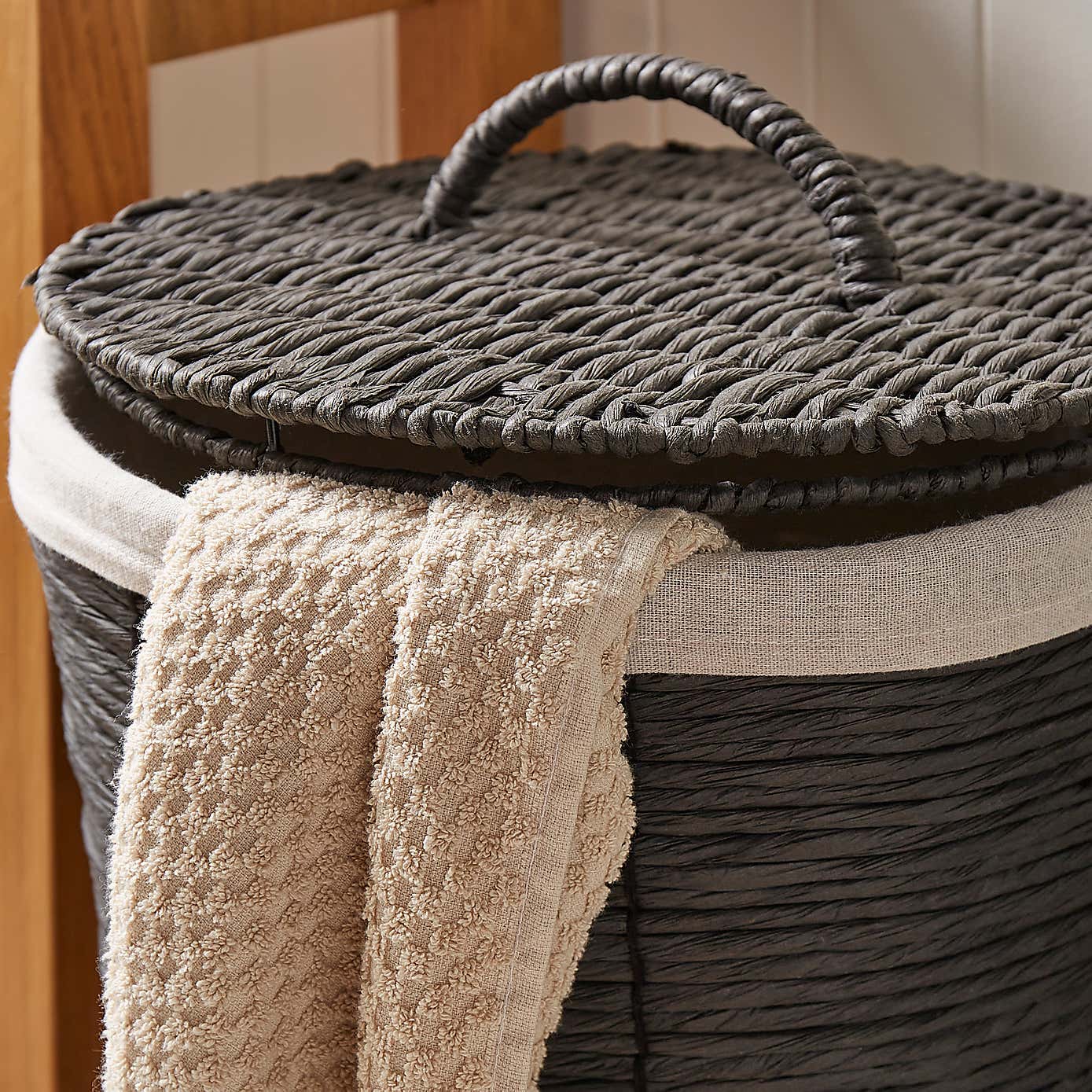 Woven Round Laundry Basket
