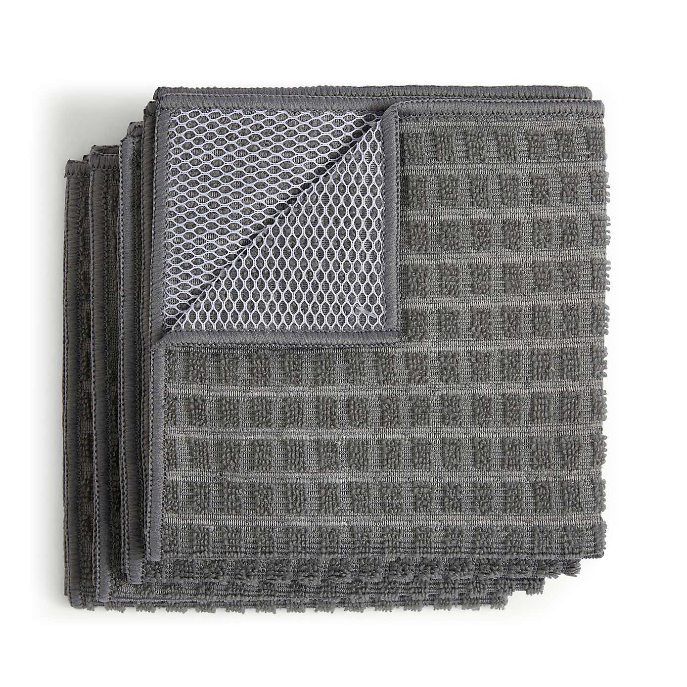 Pack of 4 Microfibre Cloths with Scrubber