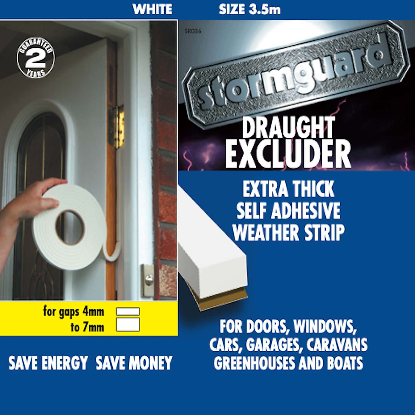 Stormguard Rubber Foam Weather Strip Black 3.5m